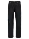Prada Black Strap Jeans In Black