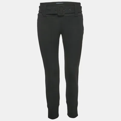 Pre-owned Prada Black Stretch Crepe Trousers S