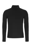 Prada Stretch Nylon Turtleneck Long Sleeves Top In Black