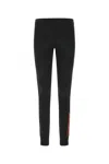 Prada Black Stretch Polyester Blend Leggings In Black