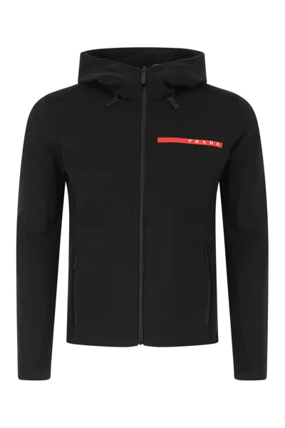 Prada Black Stretch Polyester Blend Sweatshirt