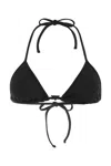 Prada Stretch Re-nylon Rhinestone Halterneck Bikini In Nero