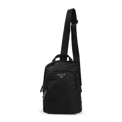 PRADA PRADA BLACK STRUCTURED BUCKET BAG