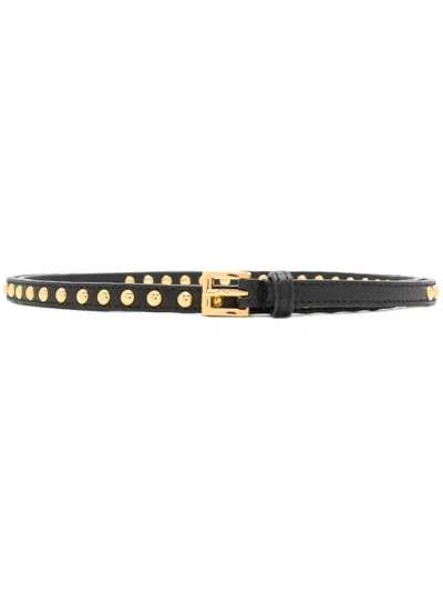 Prada Black Studded Buckle Belt