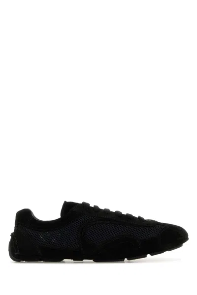 Prada Brown Suede And Re-nylon Montecarlo Re-edition 2005 Sneakers In Black
