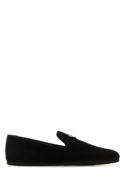 PRADA BLACK SUEDE LOAFERS