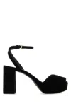 Prada Black Suede Sandals