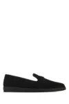 PRADA BLACK SUEDE SLIP ONS