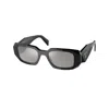 Prada Pr 17ws 1ab2b0 49mm Womens Rectangle Sunglasses In Black