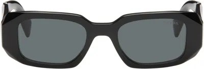 Prada Black Rectangular Sunglasses In 1ab5s0