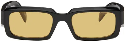 Prada Black Symbole Sunglasses In Black/yellow