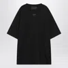 Prada Black Cotton T-shirt With Minimalist Design And Logo Detail In Black
