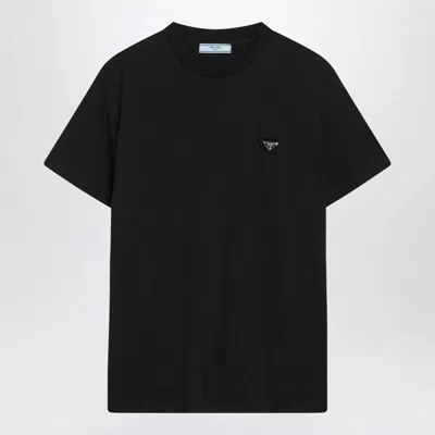 Prada Black T-shirt With Triangle Logo