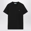Prada Black T-shirt With Triangle Logo In Black