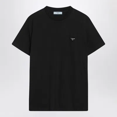 Prada Black T-shirt With Triangle Logo Women