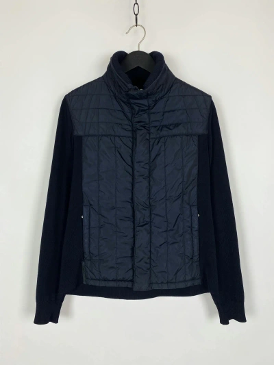 Pre-owned Prada Black Tab Nylon/wool Light Jacket Size 50 Art.sgv151 In Dark Blue