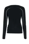 Prada Black Tech Fabric T-shirt In Nerobianco