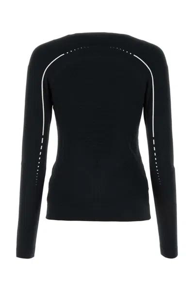 Prada Black Tech Fabric T-shirt In Nerobianco