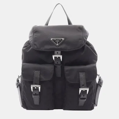 Pre-owned Prada Black Tessuto Backpack