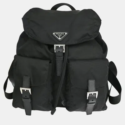 Pre-owned Prada Black Tessuto Backpack Bag