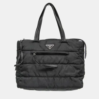 Pre-owned Prada Black Tessuto Bomber Nylon Handbag