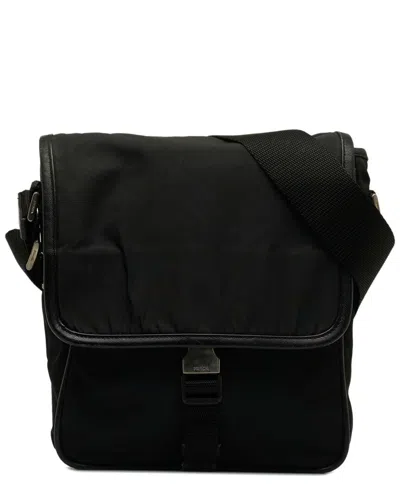 Prada Black Tessuto Buckle Messenger Bag (authentic Pre-loved)