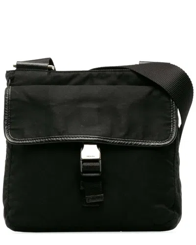 Prada Black Tessuto Buckle Messenger Bag (authentic Pre-loved)