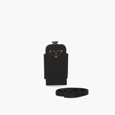 Prada Black Tessuto Cell Phone Holder Pouch