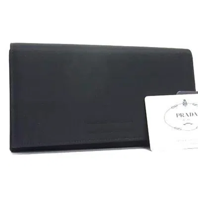 Pre-owned Prada Black Tessuto Long Wallet (bi-fold) ()