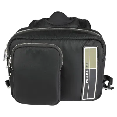 Pre-owned Prada Black Tessuto Pocket Nylon Technical Backpack