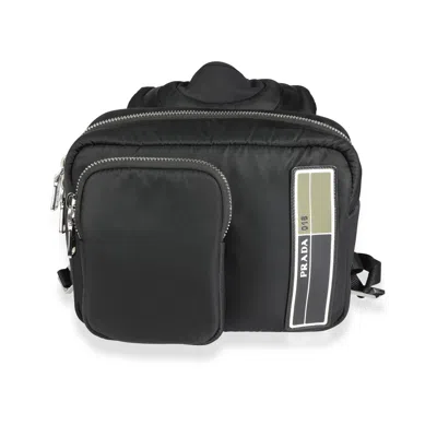 Pre-owned Prada Black Tessuto Pocket Nylon Technical Backpack