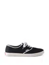 Prada Lace Up Sneakers Contrast Trim Rubber Sole