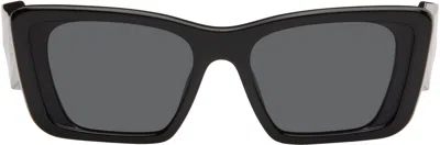 Prada Black Thick Cat Eye Acetate Sunglasses In 1ab5s0