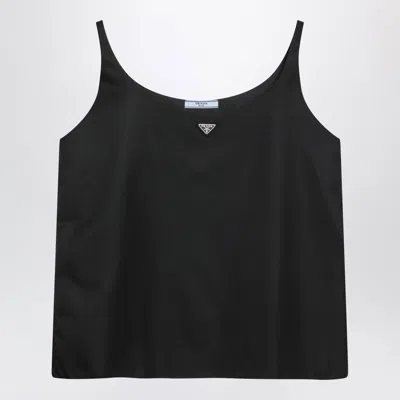 Prada Triangle Logo Tank Top In Black