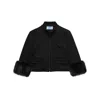 Prada Cropped Sweatshirt In Black