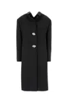 Prada Shetland Wool Coat With Jewel Buttons In Black