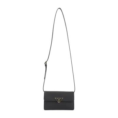 Prada Black Triangle Logo Mini Crossbody Bag