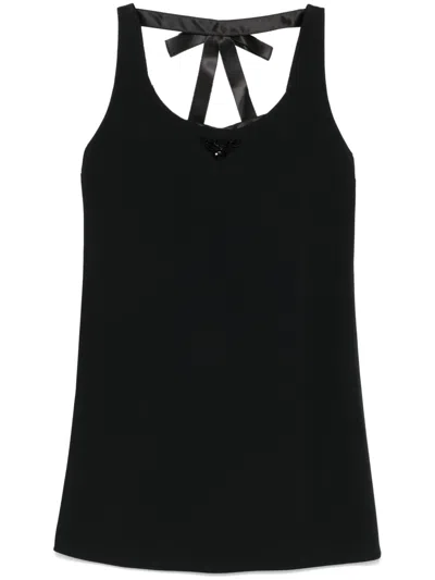 Prada Black Triangle-logo Mini Dress
