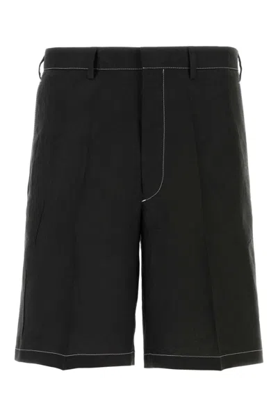 Prada Black Triangle-logo Shorts