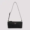Prada Black Triangle Logo Shoulder Bag In Black