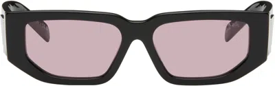 Prada Black Triangle Logo Sunglasses In 16k30l