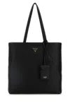Prada Black Triangle Logo Tote Bag