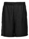 Prada Black Silk Bermuda Shorts In Black