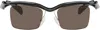 Prada Black Twisted Frame Square Sunglasses In 0pr A15s