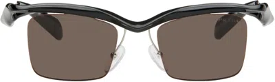 Prada Black Twisted Frame Square Sunglasses In 0pr A15s