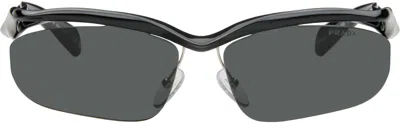 Prada Black Twisted Frame Sunglasses In 0pr A25s