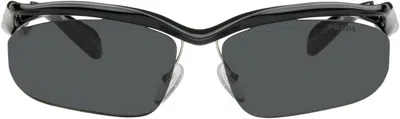Prada Black Twisted Frame Sunglasses In 1ab5s0