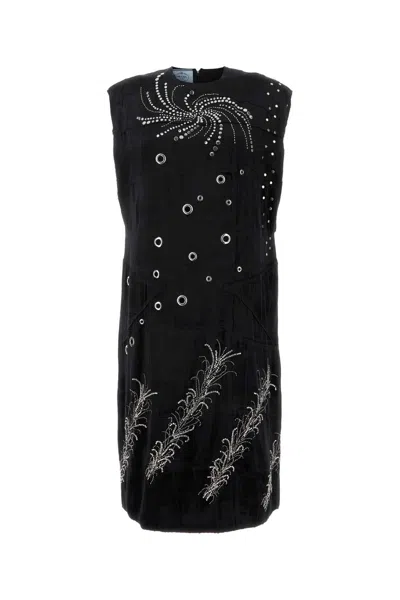 PRADA PRADA BLACK VELVET DRESS
