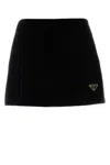 Prada Women's Velvet Mini Skirt In Black