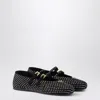 Prada Triangle Logo Studded Velvet Ballet Flats